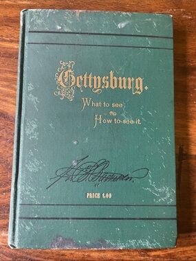 Gettysburg 1878 Guide Book John Bachelder Green Cloth Hardcover Antique Vintage